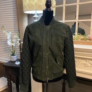 NWT Michael Stars Suede Bomber Jacket Sz med